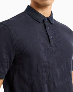 ARMANI EXCHANGE – Polo Uomo in Jersey Jacquard Blu
