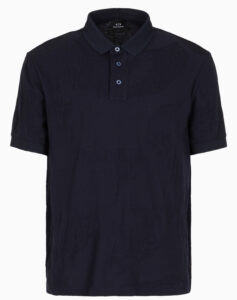 ARMANI EXCHANGE – Polo Uomo in Jersey Jacquard Blu
