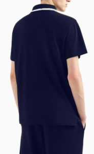 ARMANI EXCHANGE – Polo Uomo in Cotone Revers Tinta Unita Blu