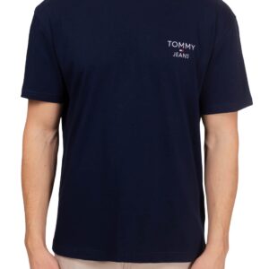 TOMMY HILFIGHER – T-Shirt Uomo Signature con Logo Ricamato Blu Navy