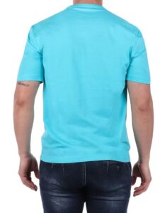 BLAUER – T-Shirt Uomo Scritta Blauer in Tono Turchese