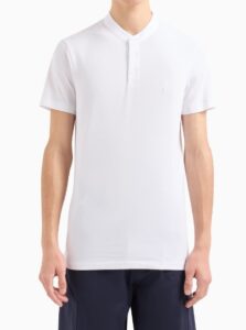 ARMANI EXCHANGE – Polo Uomo con Collo Coreano Bianco