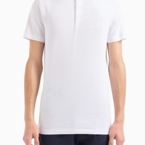 ARMANI EXCHANGE – Polo Uomo con Collo Coreano Bianco