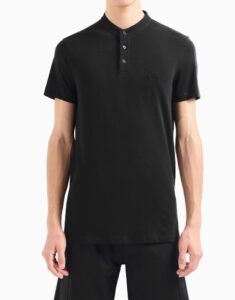 ARMANI EXCHANGE – Polo Uomo con Collo Coreano Nero