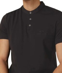 ARMANI EXCHANGE – Polo Uomo con Collo Coreano Nero