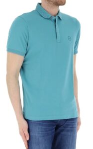 ARMANI EXCHANGE – Polo Uomo con Stampa Logo Tono su Tono Verde Tiffany