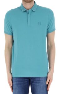 ARMANI EXCHANGE – Polo Uomo con Stampa Logo Tono su Tono Verde Tiffany