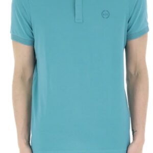 ARMANI EXCHANGE – Polo Uomo con Stampa Logo Tono su Tono Verde Tiffany