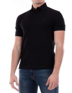 ARMANI EXCHANGE – Polo Uomo con Stampa Logo Tono su Tono Nero