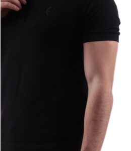 ARMANI EXCHANGE – Polo Uomo con Stampa Logo Tono su Tono Nero