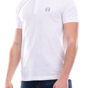 ARMANI EXCHANGE – Polo Uomo con Stampa Logo Tono su Tono Bianco
