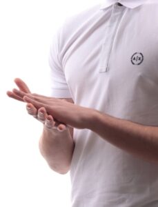 ARMANI EXCHANGE – Polo Uomo con Stampa Logo Tono su Tono Bianco