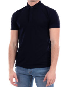 ARMANI EXCHANGE – Polo Uomo con Stampa Logo Tono su Tono Blu