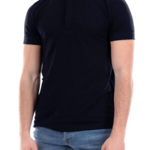 ARMANI EXCHANGE – Polo Uomo con Stampa Logo Tono su Tono Blu