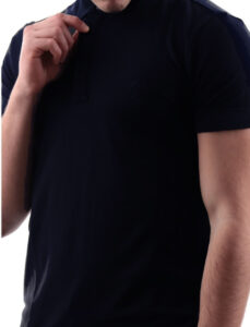 ARMANI EXCHANGE – Polo Uomo con Stampa Logo Tono su Tono Blu