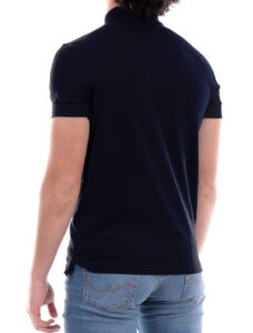ARMANI EXCHANGE – Polo Uomo con Stampa Logo Tono su Tono Blu