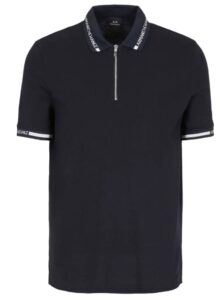 ARMANI EXCHANGE – Polo Uomo in Piquet con Tape Logo Blu