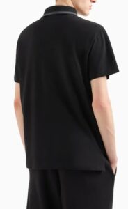 ARMANI EXCHANGE – Polo Uomo in Cotone Revers Tinta Unita Nero