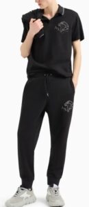 ARMANI EXCHANGE – Polo Uomo in Cotone Revers Tinta Unita Nero