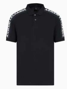 ARMANI EXCHANGE – Polo Uomo in Piquet con Tape Logo Blu