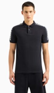 ARMANI EXCHANGE – Polo Uomo in Piquet con Tape Logo Blu