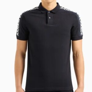 ARMANI EXCHANGE – Polo Uomo in Piquet con Tape Logo Blu