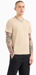 ARMANI EXCHANGE – T-Shirt Uomo Regular Fit in Jersey Cammello