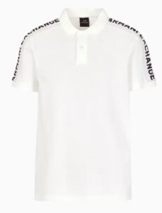 ARMANI EXCHANGE – Polo Uomo in Piquet con Tape Logo Bianco