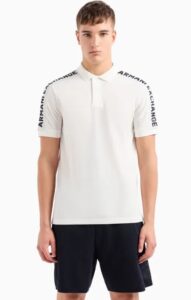 ARMANI EXCHANGE – Polo Uomo in Piquet con Tape Logo Bianco