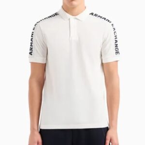 ARMANI EXCHANGE – Polo Uomo in Piquet con Tape Logo Bianco