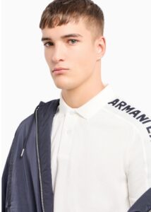 ARMANI EXCHANGE – Polo Uomo in Piquet con Tape Logo Bianco