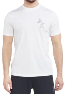 ARMANI EXCHANGE – T-Shirt Uomo Cotone e Logo Codice Morse Bianco