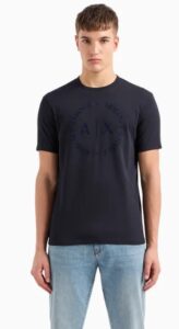 ARMANI EXCHANGE – T-Shirt Uomo Regular Fit in Jersey Blu Navy
