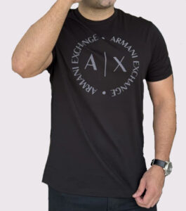 ARMANI EXCHANGE – T-Shirt Uomo Regular Fit in Jersey Nero/Ardesia Scura
