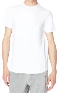 ARMANI EXCHANGE – T-Shirt Uomo Cotone e Logo Mini Tono su Tono Bianco
