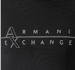ARMANI EXCHANGE – T-Shirt Uomo Stampa con Scritta Logo nella Parte Frontale Nero