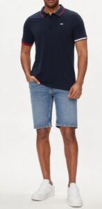 TOMMY HILFIGHER – Polo Uomo Slim Flag Blu Scuro