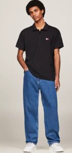 TOMMY HILFIGHER – Polo Uomo Regular Fit con Distintivo Nero