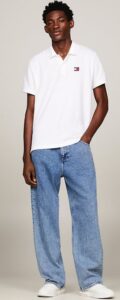 TOMMY HILFIGHER – Polo Uomo Regular Fit con Distintivo Bianco
