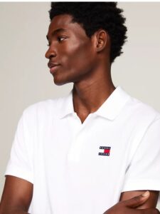 TOMMY HILFIGHER – Polo Uomo Regular Fit con Distintivo Bianco