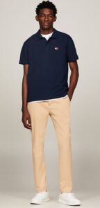 TOMMY HILFIGHER – Polo Uomo Regular Fit con Distintivo Blu Scuro Navy