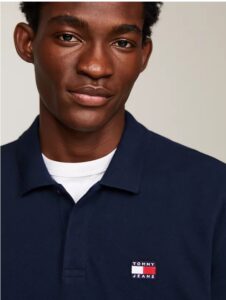 TOMMY HILFIGHER – Polo Uomo Regular Fit con Distintivo Blu Scuro Navy