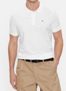 TOMMY HILFIGHER – Polo Uomo Slim Placket Bianco