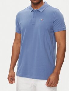 TOMMY HILFIGHER – Polo Uomo Slim Placket Blu Ammaliato