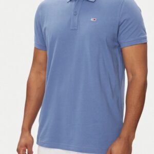 TOMMY HILFIGHER – Polo Uomo Slim Placket Blu Ammaliato
