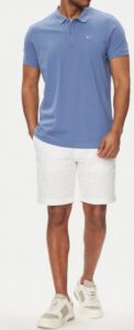 TOMMY HILFIGHER – Polo Uomo Slim Placket Blu Ammaliato