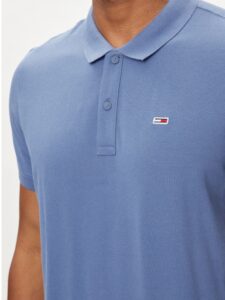 TOMMY HILFIGHER – Polo Uomo Slim Placket Blu Ammaliato