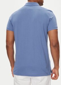 TOMMY HILFIGHER – Polo Uomo Slim Placket Blu Ammaliato