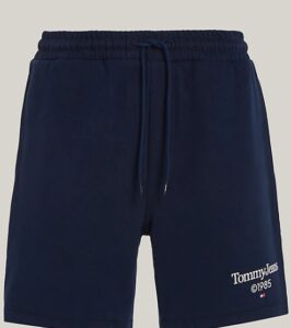 TOMMY HILFIGER – Pantaloncini Sportivi Uomo Relaxed Fit con Logo Grafico Blu Scuro