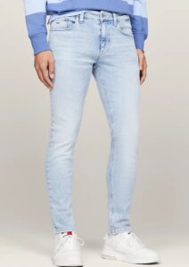 TOMMY HILFIGER – Jeans Uomo Slim Fit Affusolati Stone Wash Denim Light